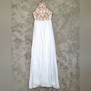 Jodi Kristopher Formal White Evening Dress - Size 6